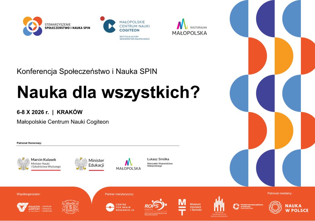 Jak sprawić, by nauka była dostępna dla wszystkich? Będziemy o tym dyskutować w Krakowie na najbliższej konferencji SPIN! partnerzy SPIN 1 1024x718 Jak sprawić, by nauka była dostępna dla wszystkich? Będziemy o tym dyskutować w Krakowie na najbliższej konferencji SPIN!